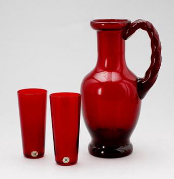 SERVIS, 9 del, rött glas, Monica Bratt, Reijmyre.