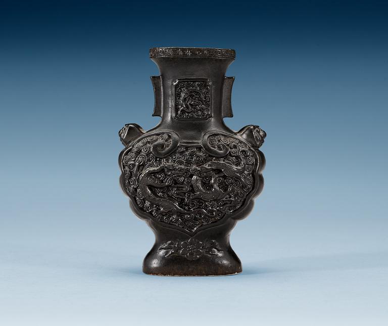 A bronze imitating bisquit vase, Qing dynasty.