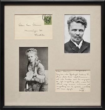 August Strindberg · AUGUST STRINDBERG, brev, sign o dat 21 Juli 1908.