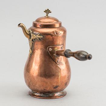 A swedish copper coffee pot, 18th century.