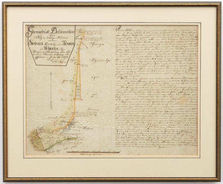 Kartor, 2 st. 1700-tal, Spånga.