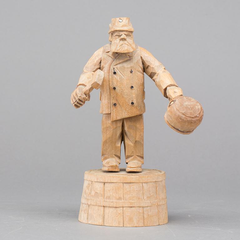 TWO WOOD SCULPTURES, one signed Axel Ericsson.