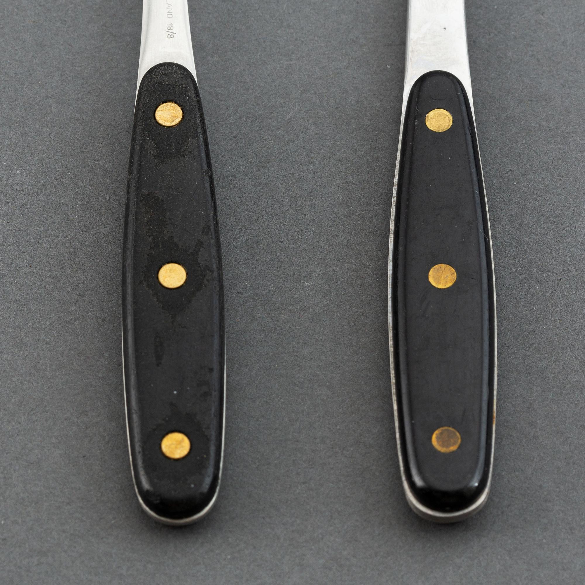Adolf Babel, a set of 82
 pcs "Kievari" stainless steel flatware, Hackman , Finland, 1970s.