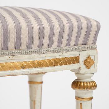 A pair of Gustavian stools attributed to E. Öhrmark (master in Stockholm 1777-1813).