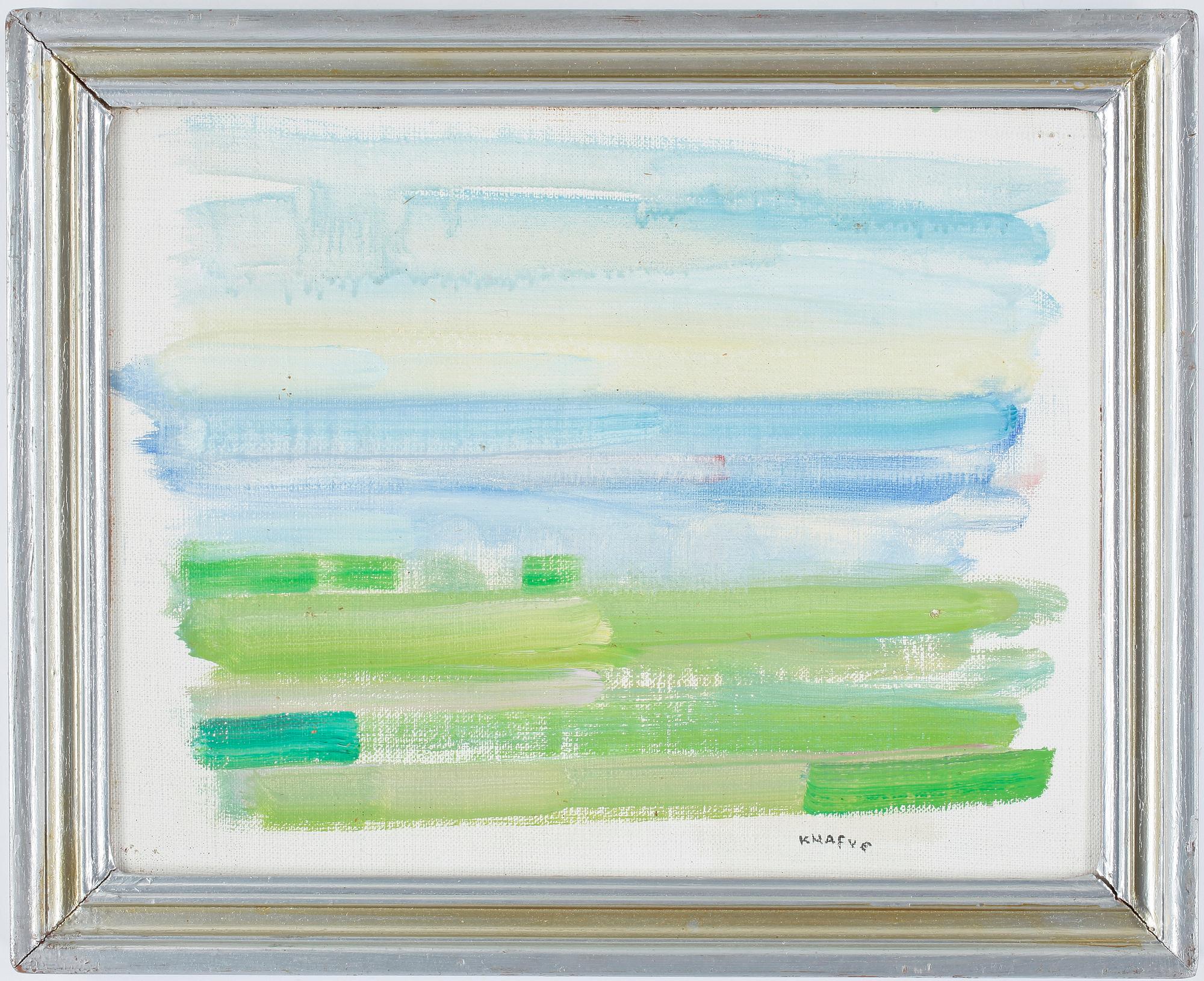 NILS-FOLKE KNAFVE, olja på uppklistrad duk. Sign.