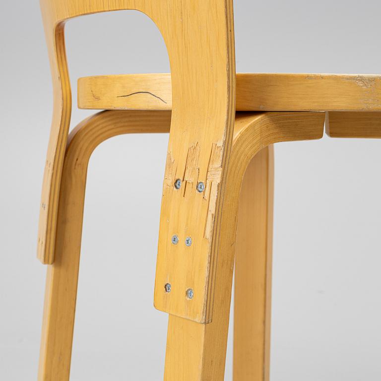 Alvar Aalto, four 'K65' bar stools, Artek, Finland, 2002.