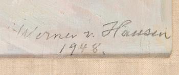Werner von Hausen, olja på pannå, signerad och daterad 1948.