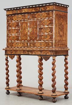 A Baroque second half 17th century cabinet on stand.