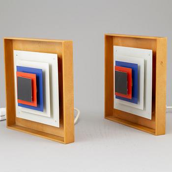 BENT KARLBY, a pair of 1960's 'Kvadrille' wall lamps by Bengt Karlby.