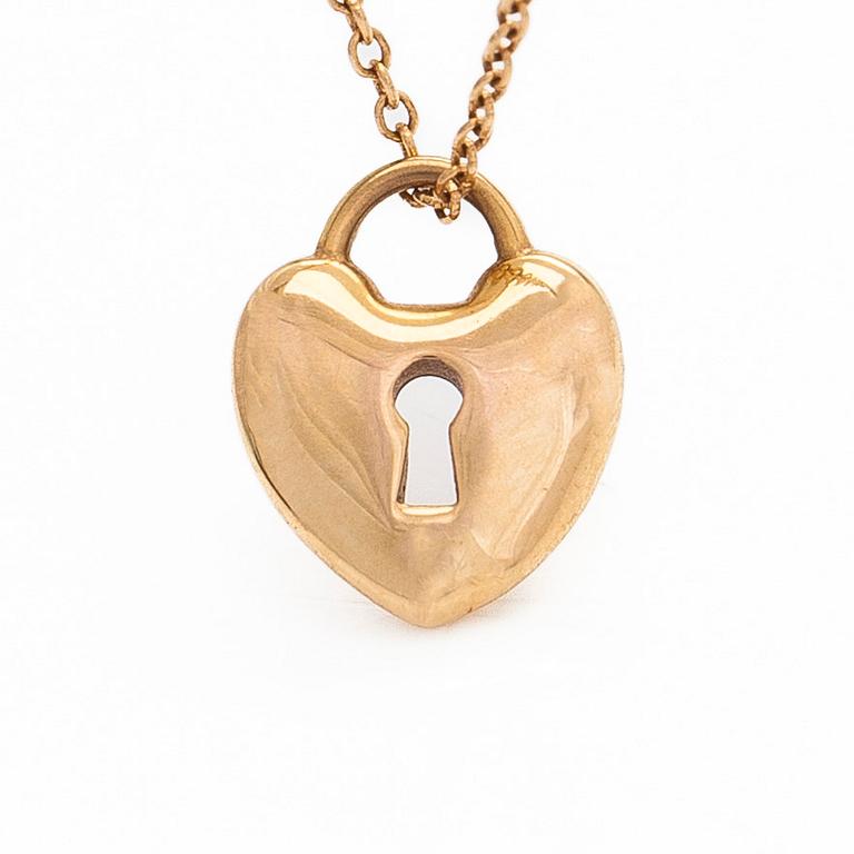 Tiffany & Co, kaulakoru, sydänriipus avaimenreiällä, 18K kultaa.