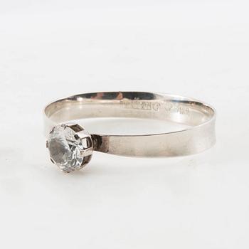Ring samt armband Alton silver och bergkristall Falköping 1972.