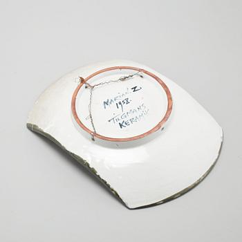 A dish and a table lamp by Marian Zawadzki for Tilgmans, second half of the 20th century.