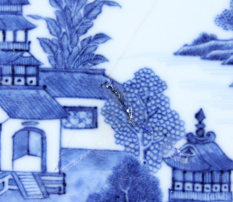 UPPLÄGGNINGSFAT, 3 st, porslin, Kina, 1700/1800-tal.