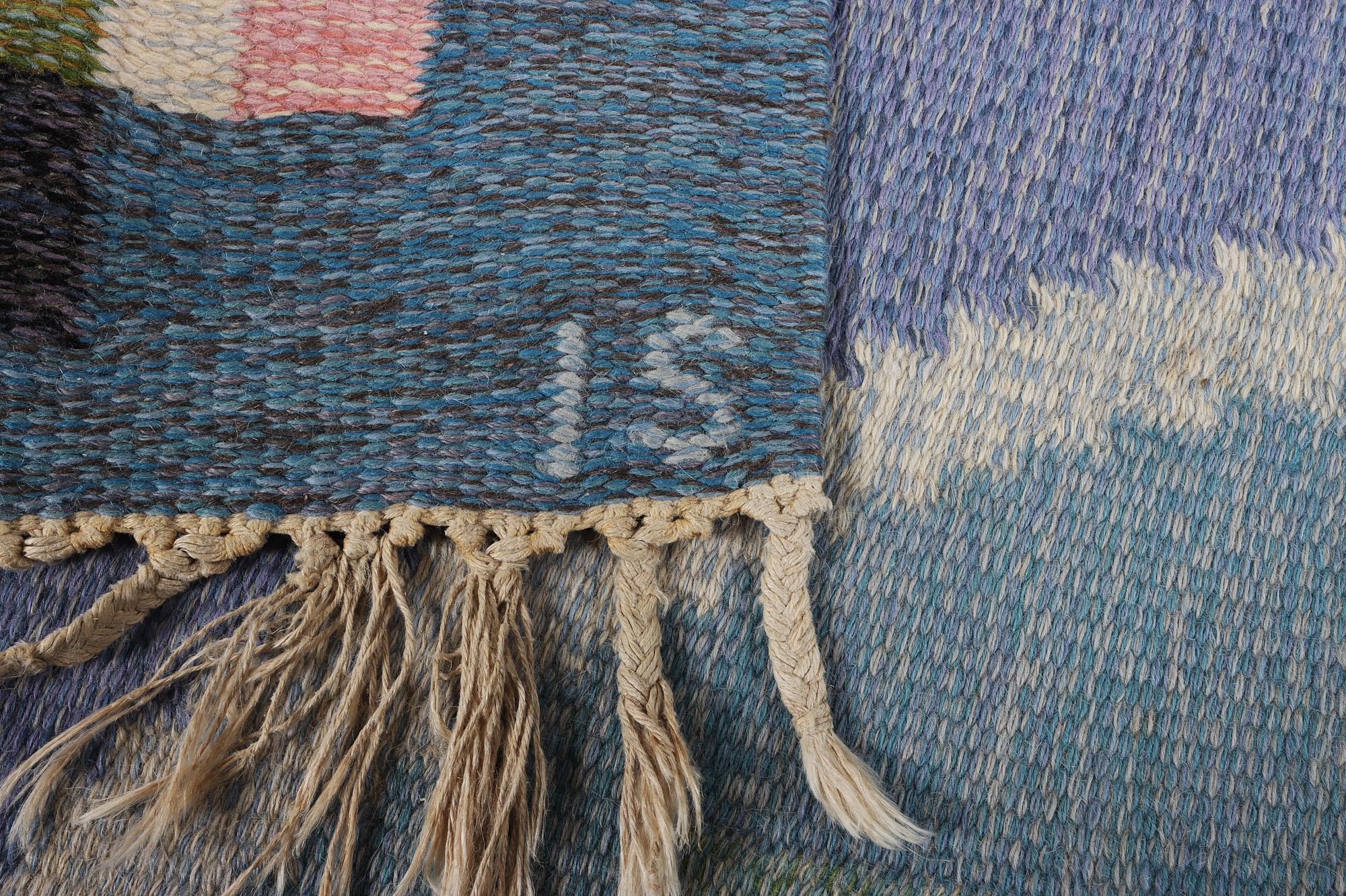 Ingegerd Silow, a flat weave carpet, Sweden, signed IS, c. 230 x 168 cm.