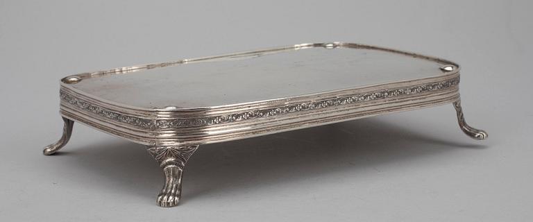 BORDSPLATEAU, silver, Michael Olof Barkman (1813-1851), Varberg 1830. Vikt 370 g.