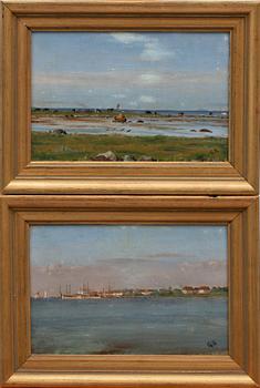 GOTTFRID ZIELFELDT, oljor på pannå, ett par, sign.