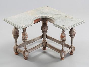 A Swedish Baroque circa 1700 corner table.