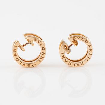 Bulgari a pair of B. Zero1 earrings in 18K rose gold.