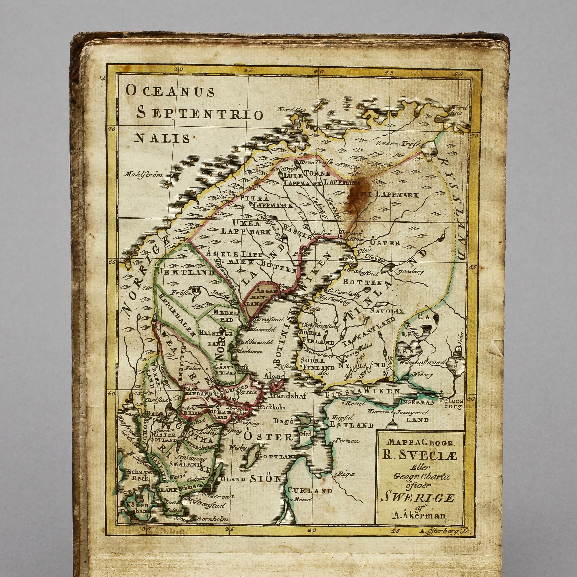 BOK, "Atlas Juvenilis eller Geographiska Chartor", Anders Åkerman, 1768.