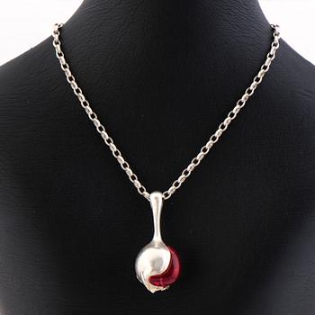 A BJÖRN WECKSTRÖM NECKLACE, "Nectaris", silver and acrylic. Lapponia 1973.