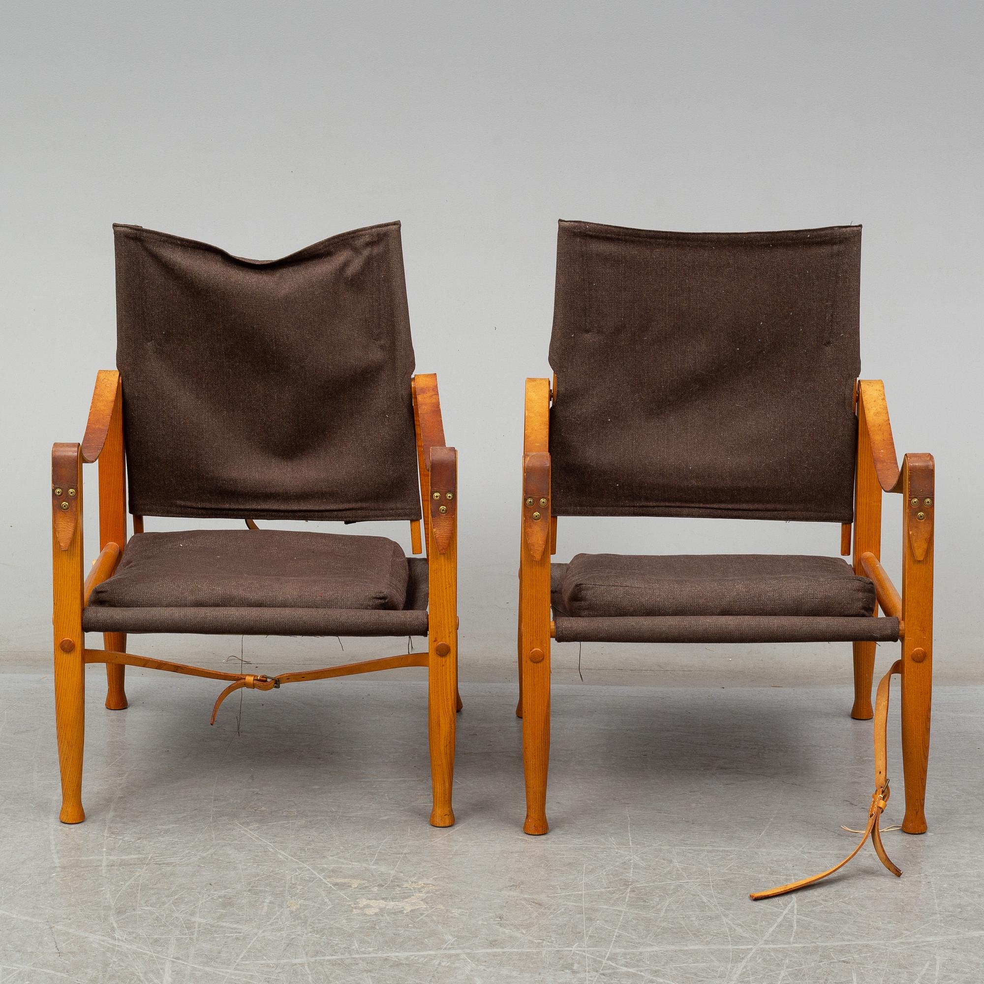 A pair of 'Safari' easy chairs by Kaare Klint.