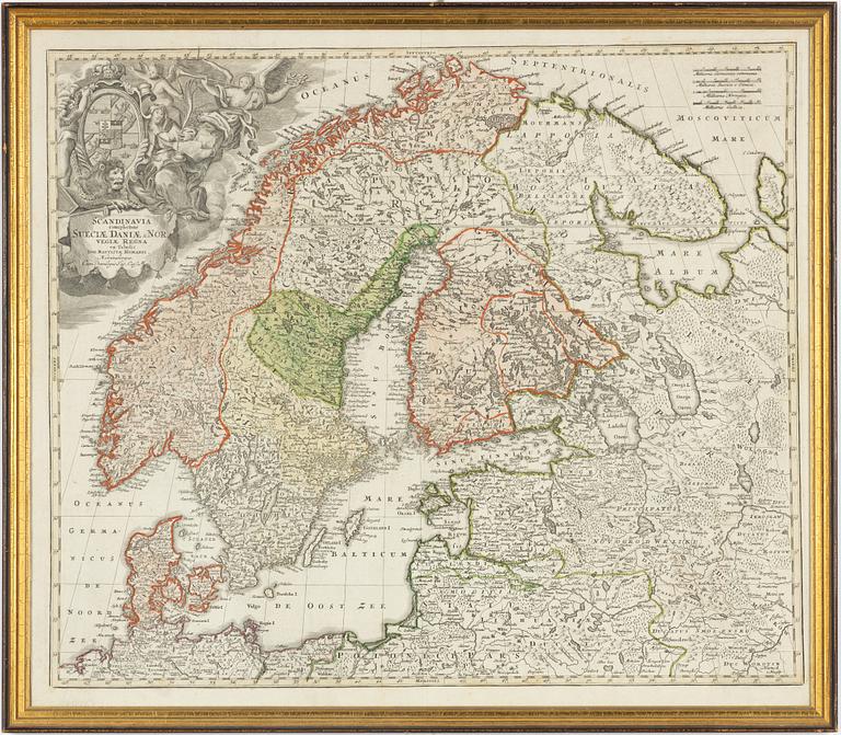 Johann Baptist Homann, "Scandinavia complectens Sueciae Daniae & Norvegiae Regna".