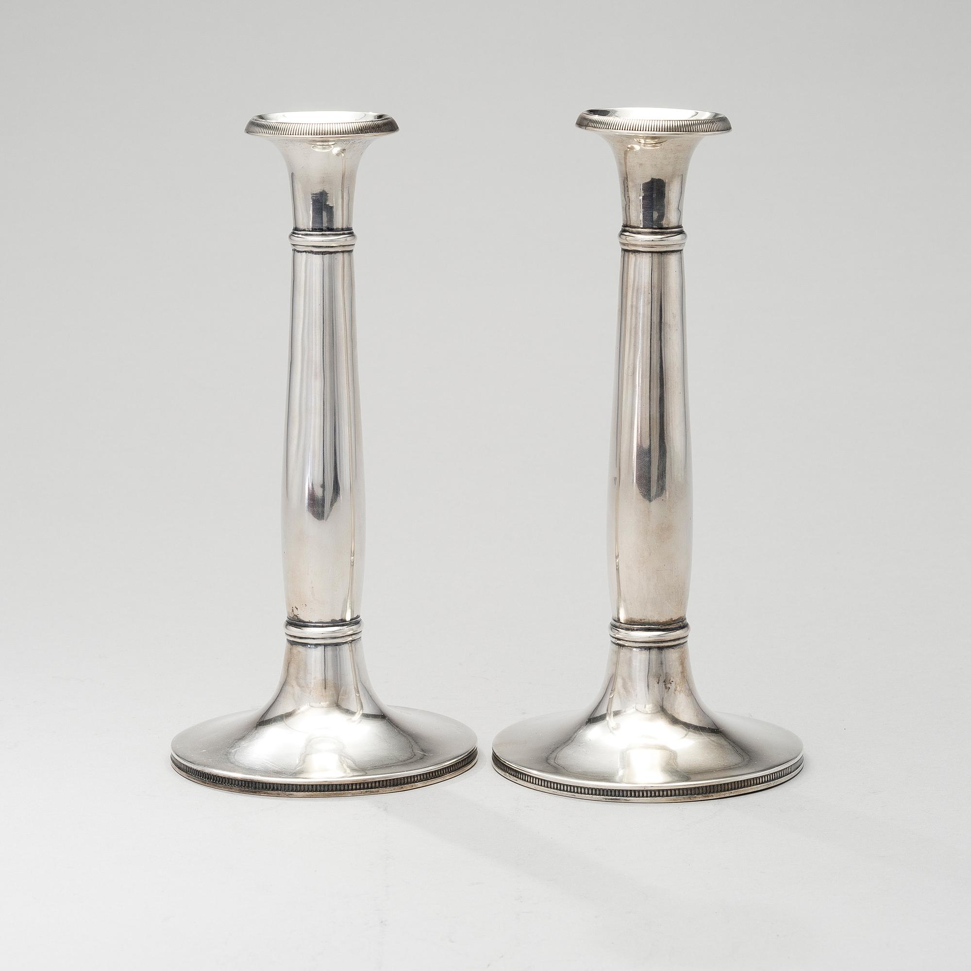 A PAIR OF CANDLESTICKS, silver, Wien 1836?, Benedict Ranninger.