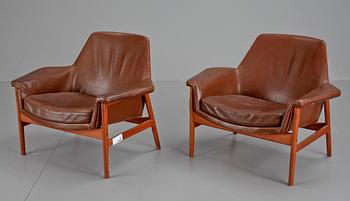 FÅTÖLJER, ett par, Ib Kofod Larsen.