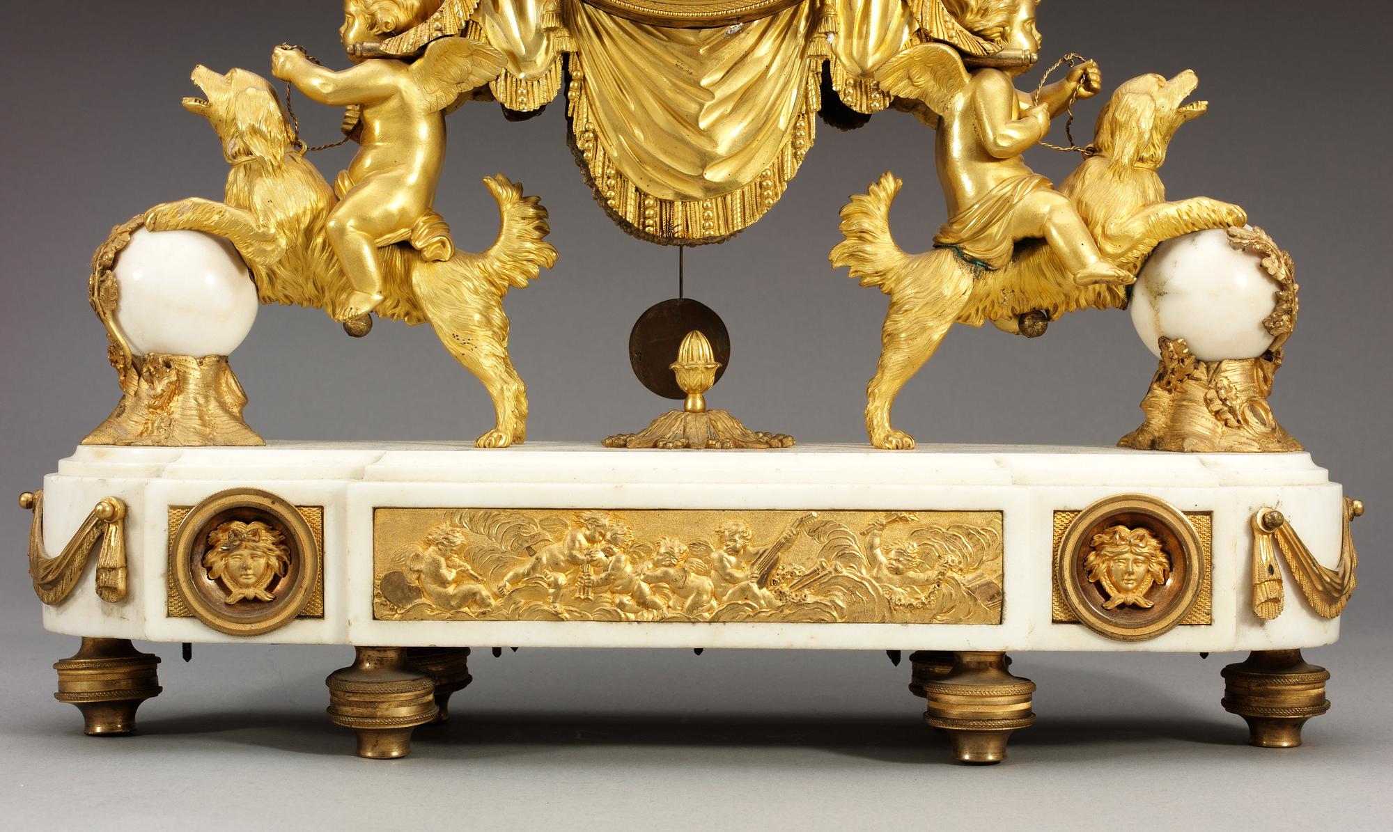 A French Louis XVI mantel clock by M. F. Piolaine.