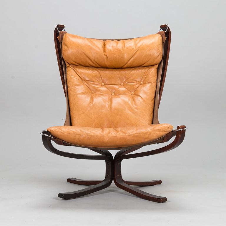 Sigurd Ressel, fåtölj, "Falcon chair", Vatne Möbler Norge 1970-tal.