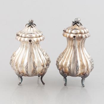 An Austrian silver coffee pot, tea pot, cream jug and sugar bowl, Vienna 1826.