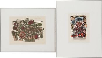 Beverloo Corneille, litografier, 2 st, signerade och daterade -61 och -63, numrerade 2/60 och 15/36.