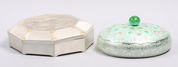 ASKAR MED LOCK, 2 st, silver, Kina.