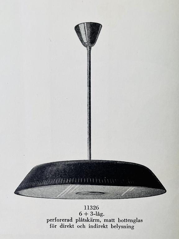 Harald Notini, a ceiling lamp, model '11326', Arvid Böhlmarks Lampfabrik, Sweden, 1940s.