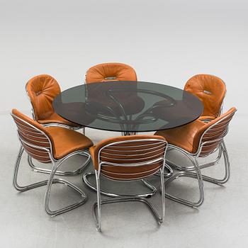 A 7 piece dining set "Sabrina" by Gastone Rinaldi, Italy.