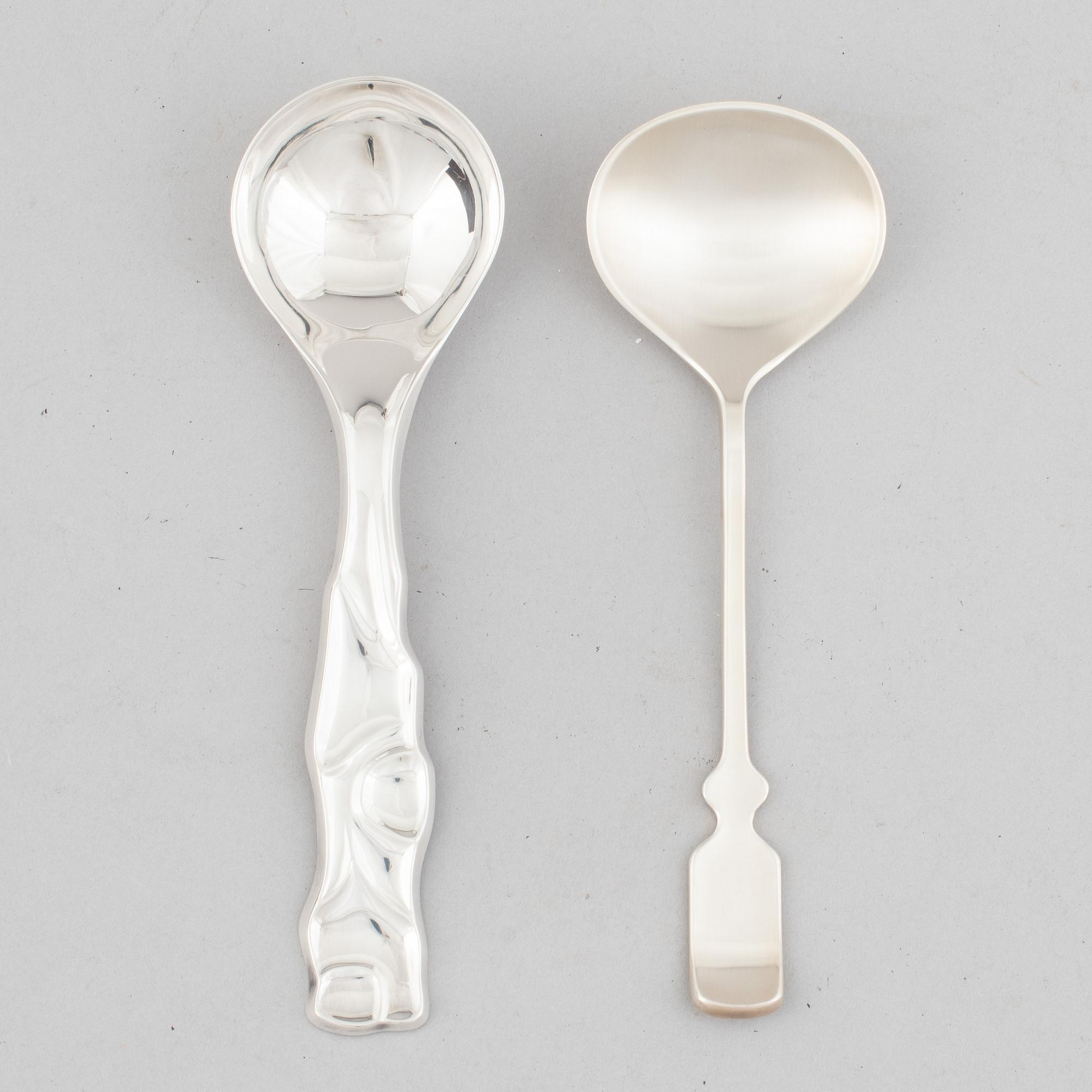 Two Swedish silver spoons, 1982 & 1983, Heinz Decker and Rolf Karlsson respectively, GAB Eskilstuna.