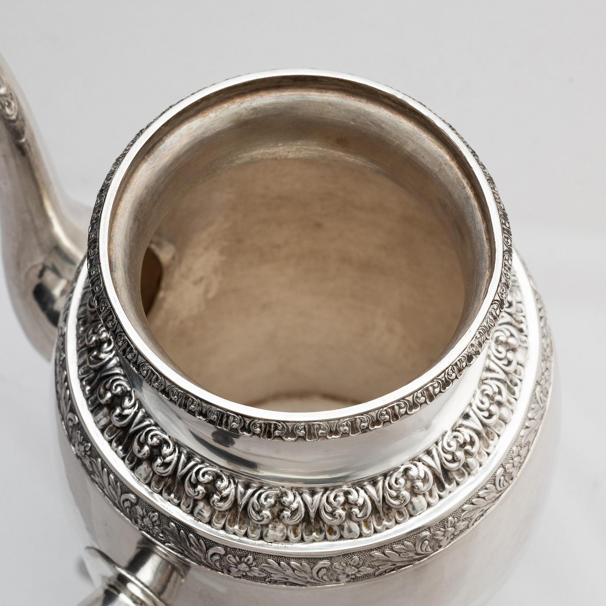 Arvid Öhrn, kaffekanna, silver, Gävle 1844.