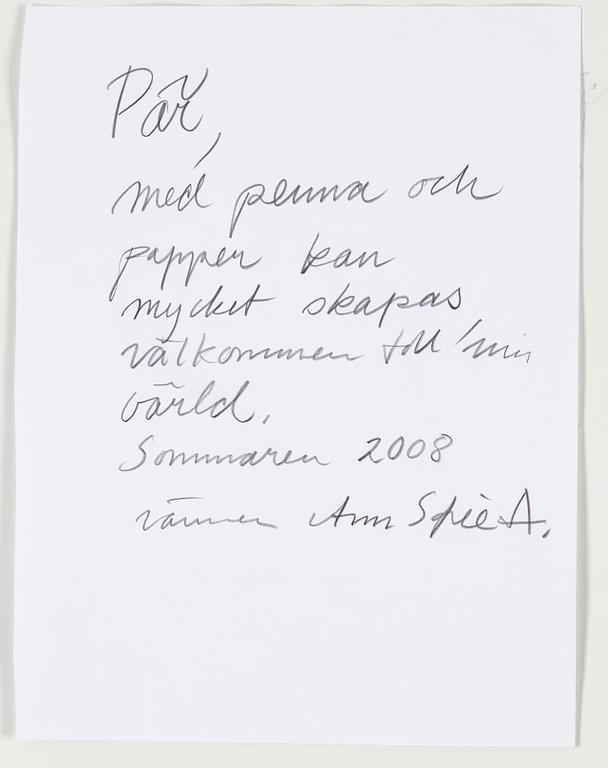 ANN-SOFIE AXELSSON, pencil on paper, signed and dated 2008.
