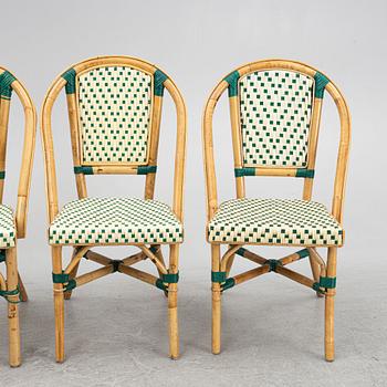 A set of four bistro chairs, late 20th century.