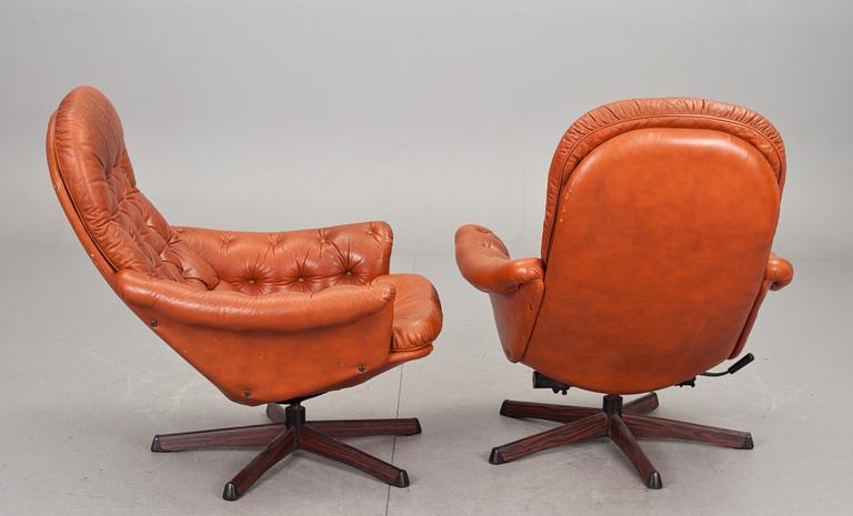 FÅTÖLJER, ett par, Göte-möbler, Nässjö, 1970-tal.