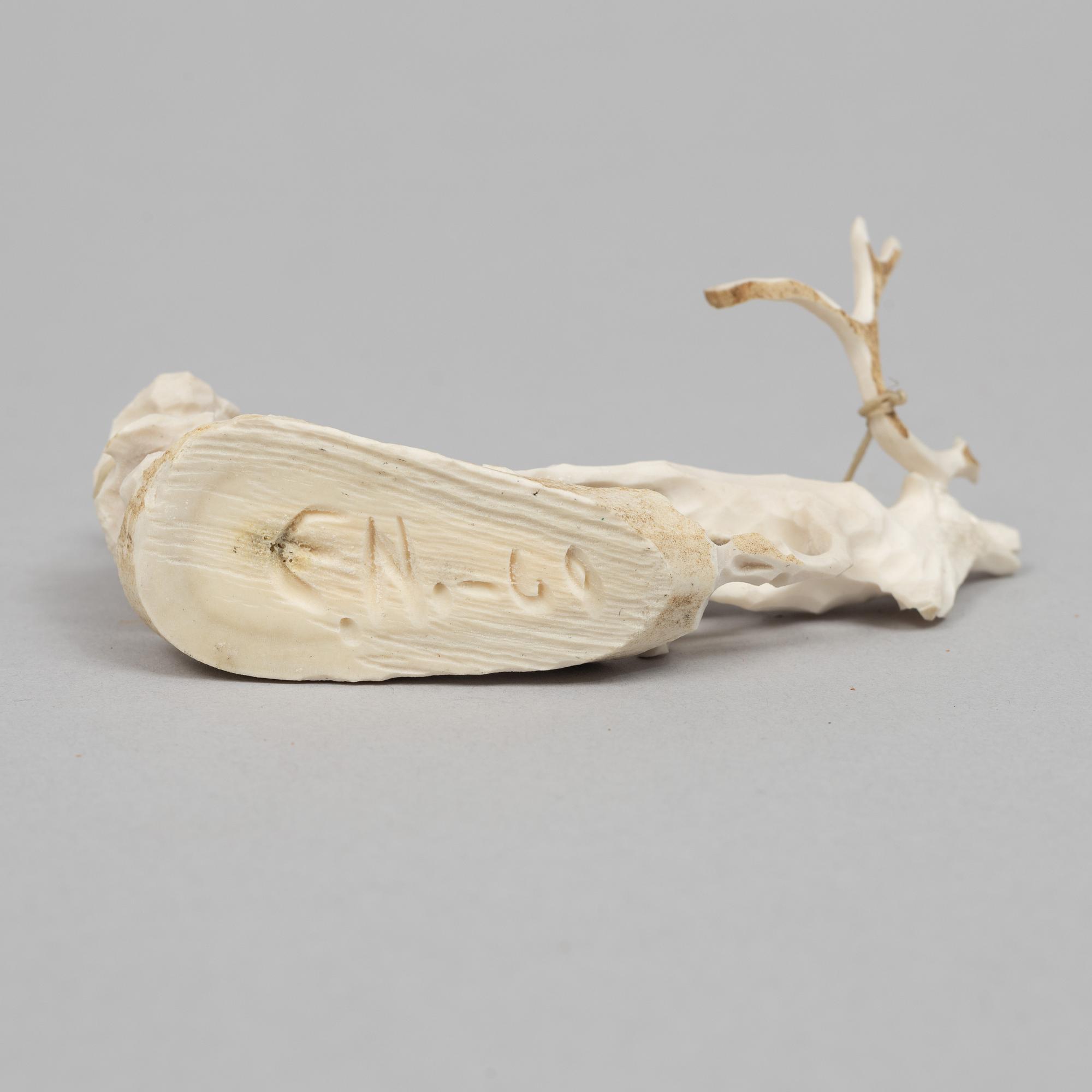 Erik Norberg, antler figurines figurines, signed with monogram and dated -57, -58 and -60.