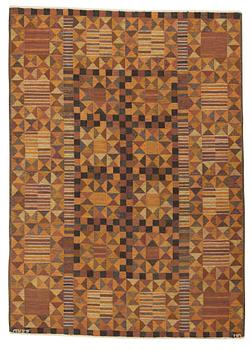 Marianne Richter, A CARPET. "Rubirosa, brun". Tapestry weave. 247 x 175,5 cm. Signed AB MMF MR.