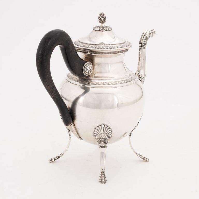 A Silver 800 Empire Style Coffee Pot, 20th century.