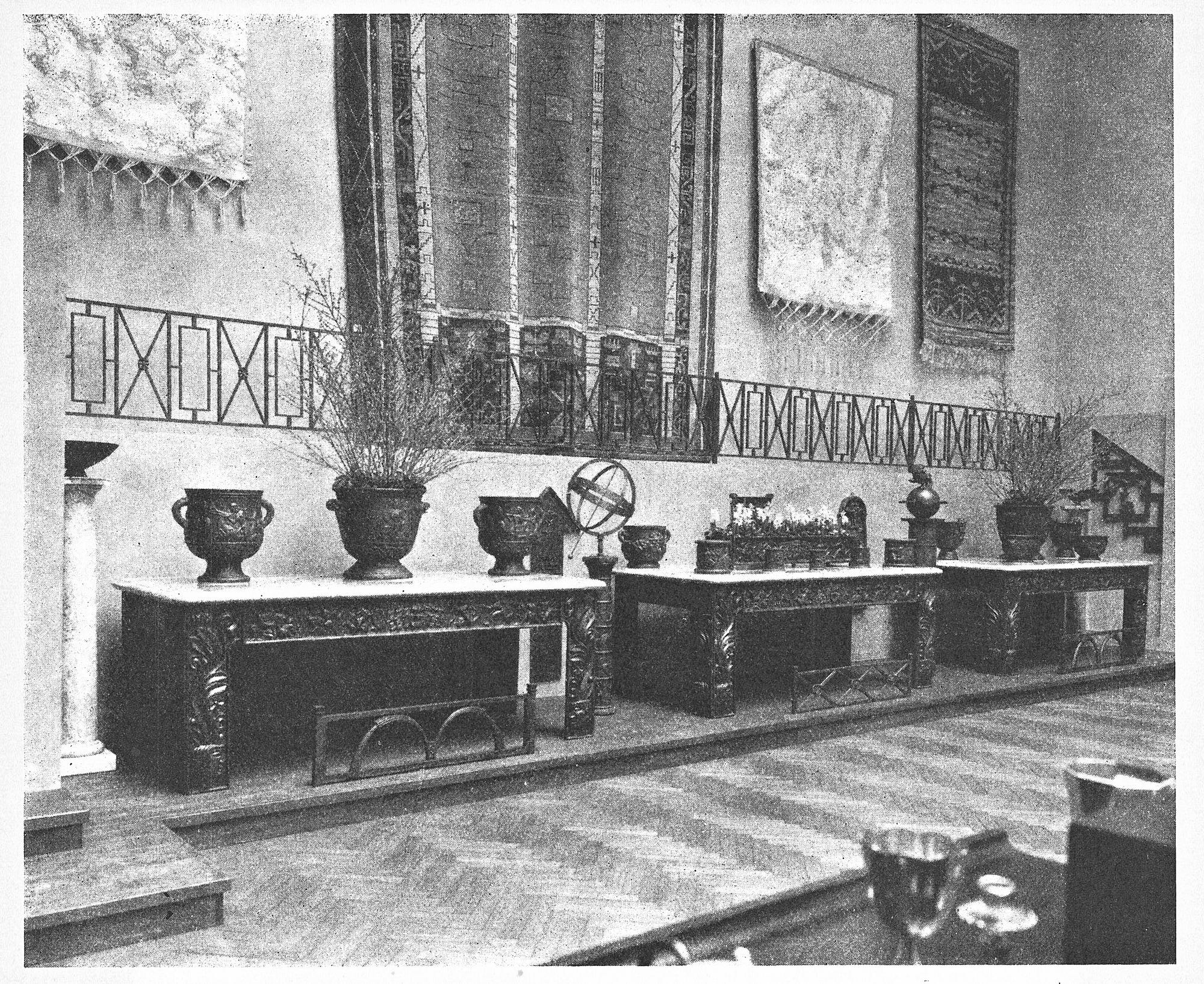 Anna Petrus, four cast iron reliefs, Näfveqvarn, Sweden, pieces of a table designed for the Metropolitan exhibition in New York 1927.