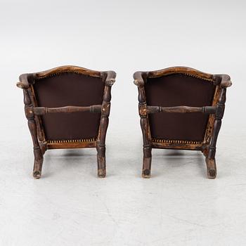 Pair of Rococo chairs, 18th century.