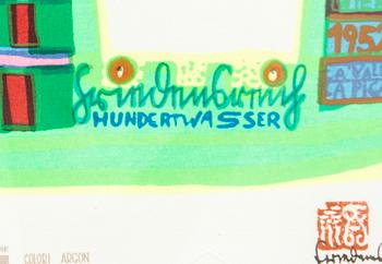 Friedensreich Hundertwasser, färgserigrafi, 1969, signerad i trycket 668/10000.
