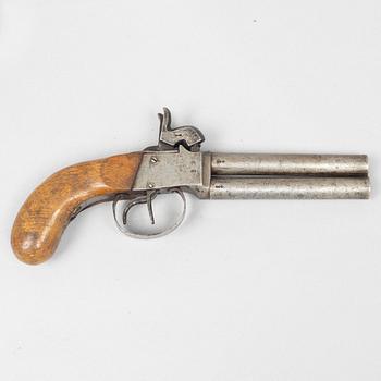 Percussion pistols 2 pcs, double-barrelled. Second half of the 19th century.