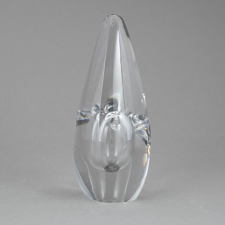 GLASSKULPTUR, "Orkidé" signerad Timo Sarpaneva Iittala -56.