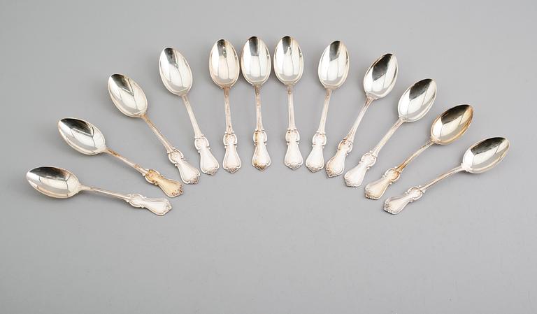 BORDSSKEDAR, 12 st, silver,"Olga", GAB, Stockholm 1960-tal. Vikt ca 584 gram.