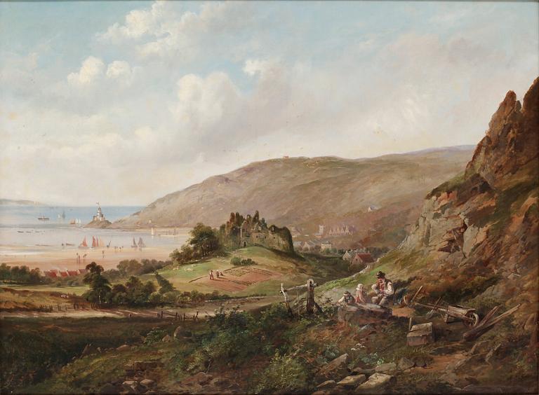 Franz Hoepfner, "Oystermouth Castle Svansea Bay".